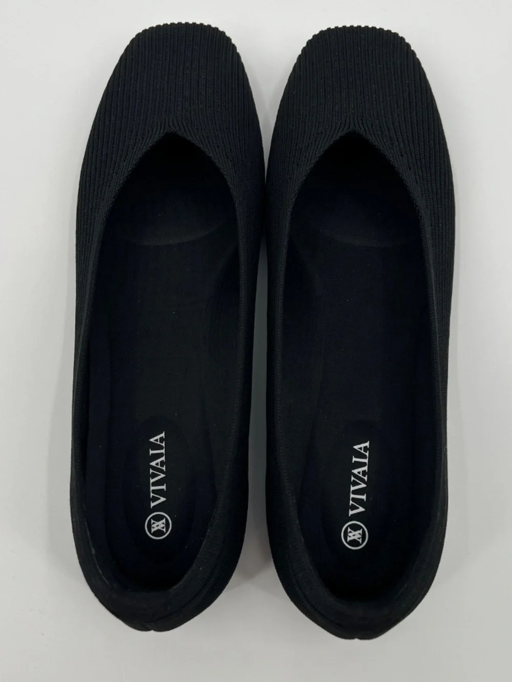 NWOB Vivaia Women's Black Margot 2.0 Square-toe V-Cut Flats Size EU 41 (US 9.5)